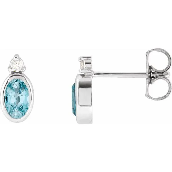 Accented Bezel-Set Earrings Gysbers Jewelry Waupun, WI