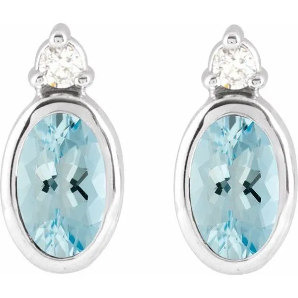 Accented Bezel-Set Earrings Image 2 Ellsworth Jewelers Ellsworth, ME