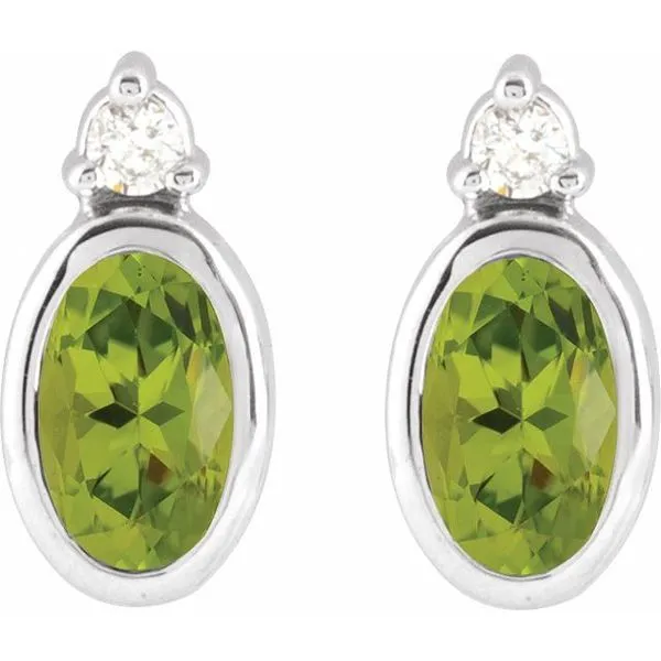 Accented Bezel-Set Earrings Image 2 Colonial Jewelers of Easton Easton, MD