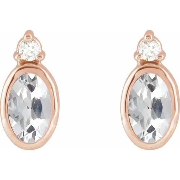 Accented Bezel-Set Earrings Image 2 Gysbers Jewelry Waupun, WI