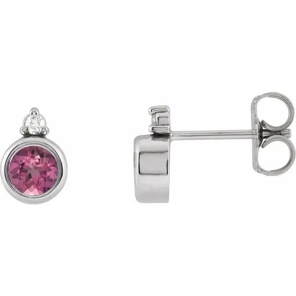Accented Bezel-Set Earrings J. West Jewelers Round Rock, TX