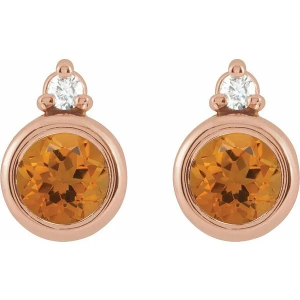 Accented Bezel-Set Earrings Image 2 Gysbers Jewelry Waupun, WI