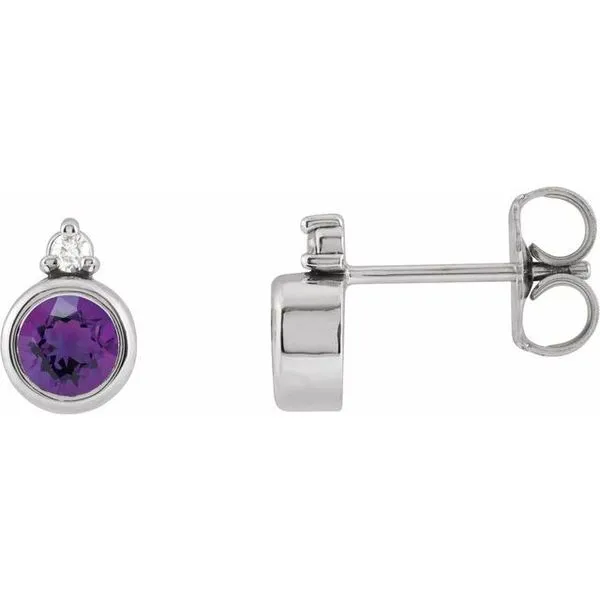 Accented Bezel-Set Earrings J. West Jewelers Round Rock, TX