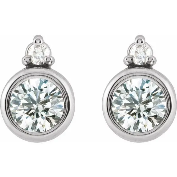 Accented Bezel-Set Earrings Image 2 Clater Jewelers Louisville, KY