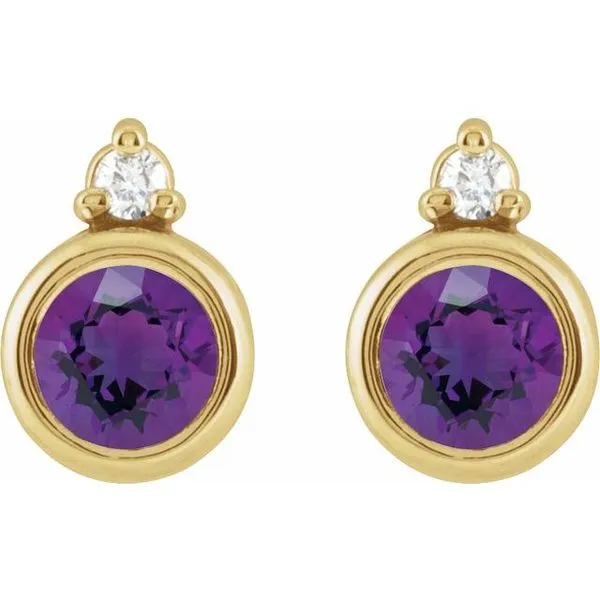 Accented Bezel-Set Earrings Image 2 Clater Jewelers Louisville, KY