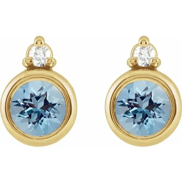 Accented Bezel-Set Earrings Image 2 Austin's Fine Diamonds & Jewelry Lyndhurst, NJ