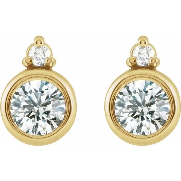 Accented Bezel-Set Earrings Image 2 Clater Jewelers Louisville, KY