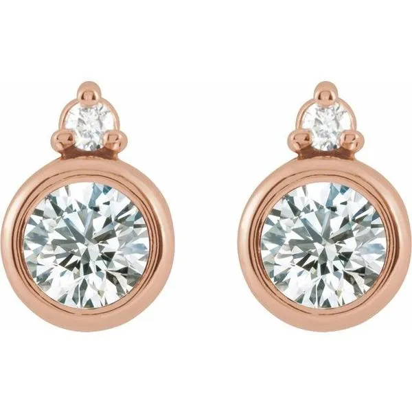 Accented Bezel-Set Earrings Image 2 Diny's Jewelers Middleton, WI