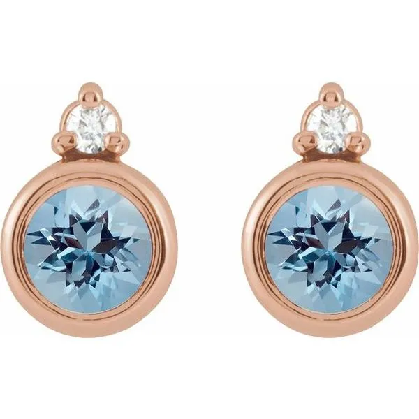 Accented Bezel-Set Earrings Image 2 J. West Jewelers Round Rock, TX