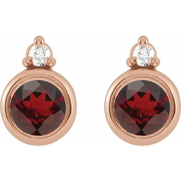 Accented Bezel-Set Earrings Image 2 Austin's Fine Diamonds & Jewelry Lyndhurst, NJ