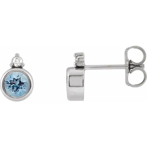 Accented Bezel-Set Earrings Clater Jewelers Louisville, KY