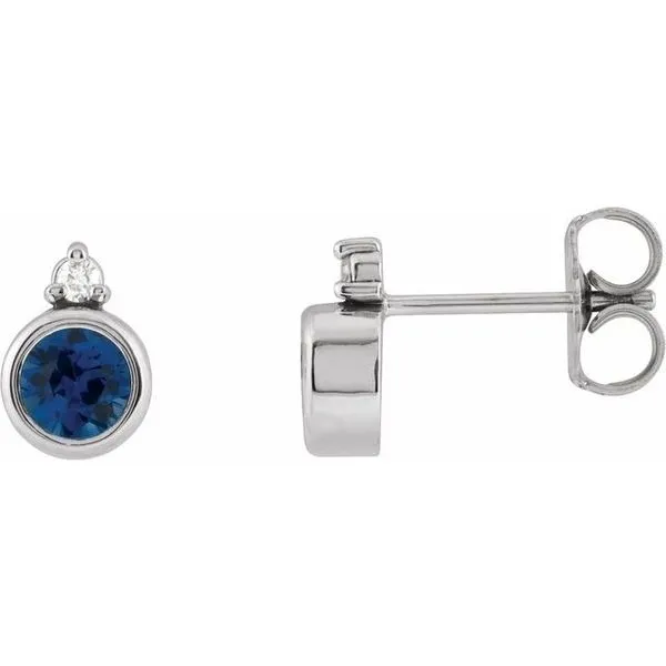 Accented Bezel-Set Earrings Austin's Fine Diamonds & Jewelry Lyndhurst, NJ