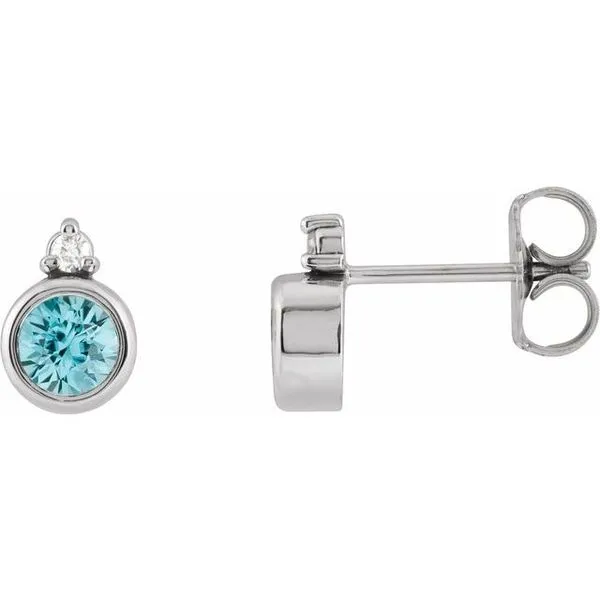 Accented Bezel-Set Earrings J. West Jewelers Round Rock, TX