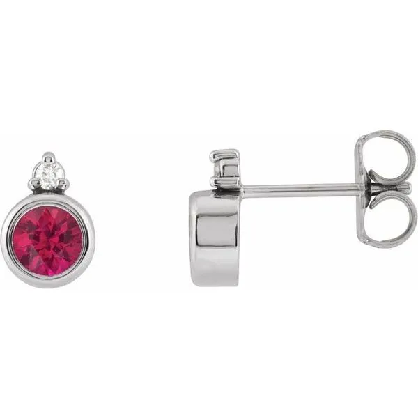 Accented Bezel-Set Earrings Clater Jewelers Louisville, KY