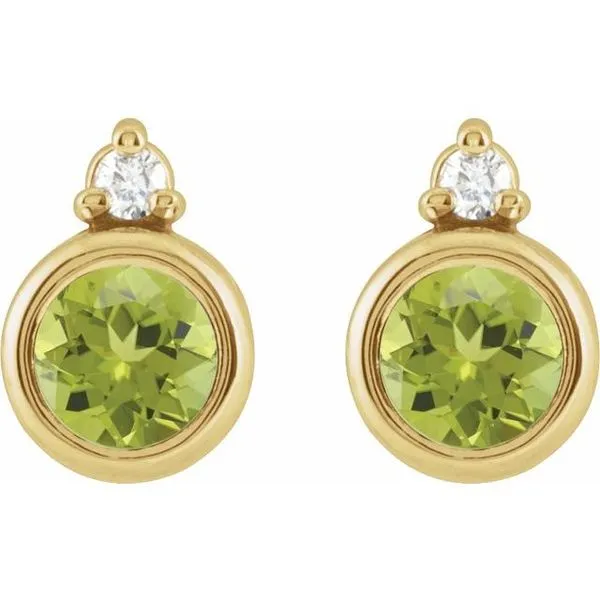 Accented Bezel-Set Earrings Image 2 J. West Jewelers Round Rock, TX