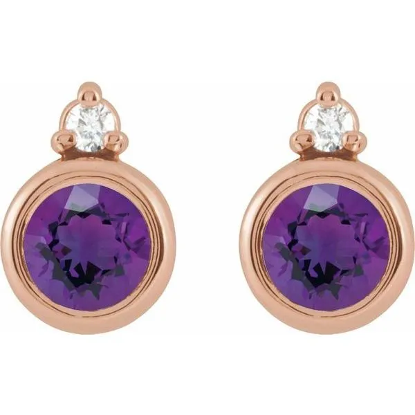 Accented Bezel-Set Earrings Image 2 J. West Jewelers Round Rock, TX