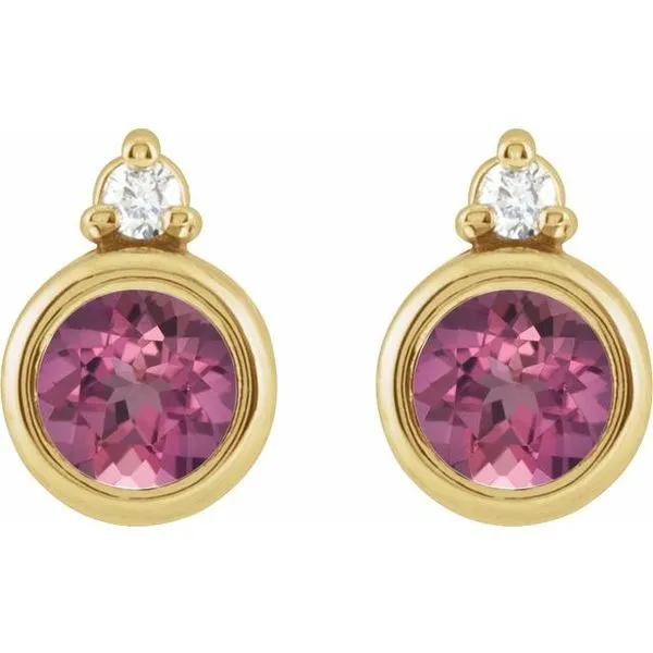Accented Bezel-Set Earrings Image 2 Paul James Jewelers Angels Camp, CA