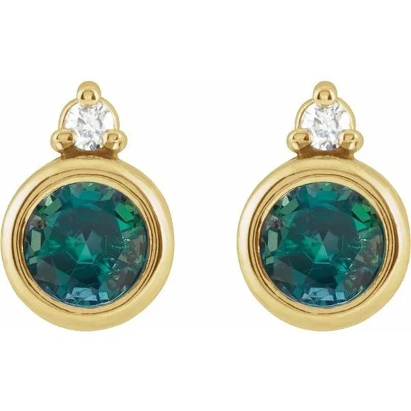 Accented Bezel-Set Earrings Image 2 Paul James Jewelers Angels Camp, CA