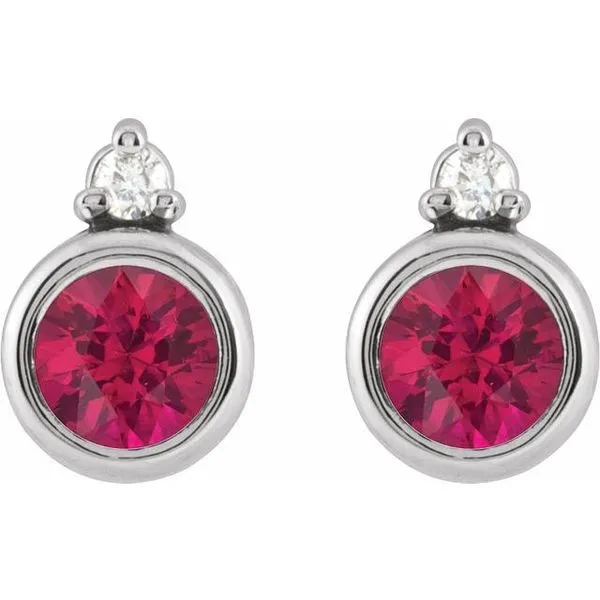 Accented Bezel-Set Earrings Image 2 Clater Jewelers Louisville, KY