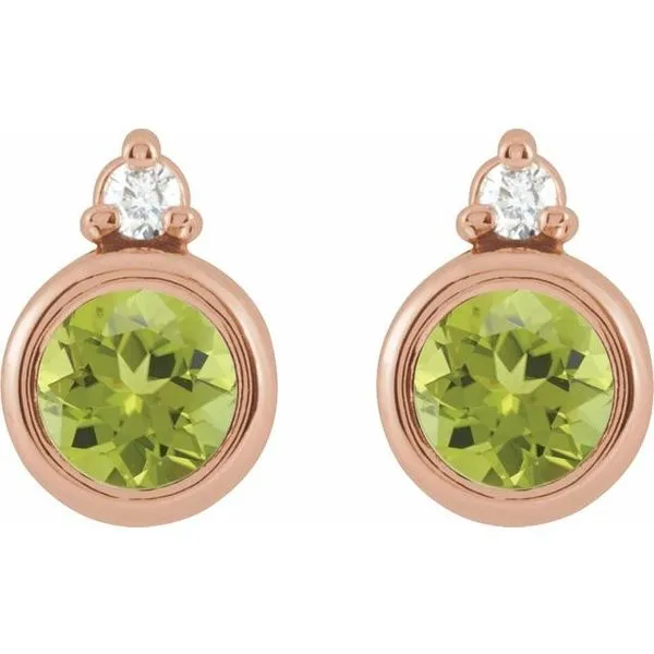 Accented Bezel-Set Earrings Image 2 Austin's Fine Diamonds & Jewelry Lyndhurst, NJ