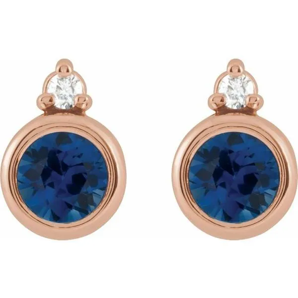 Accented Bezel-Set Earrings Image 2 Paul James Jewelers Angels Camp, CA
