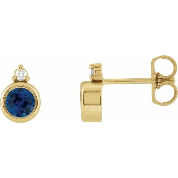 Accented Bezel-Set Earrings Diny's Jewelers Middleton, WI