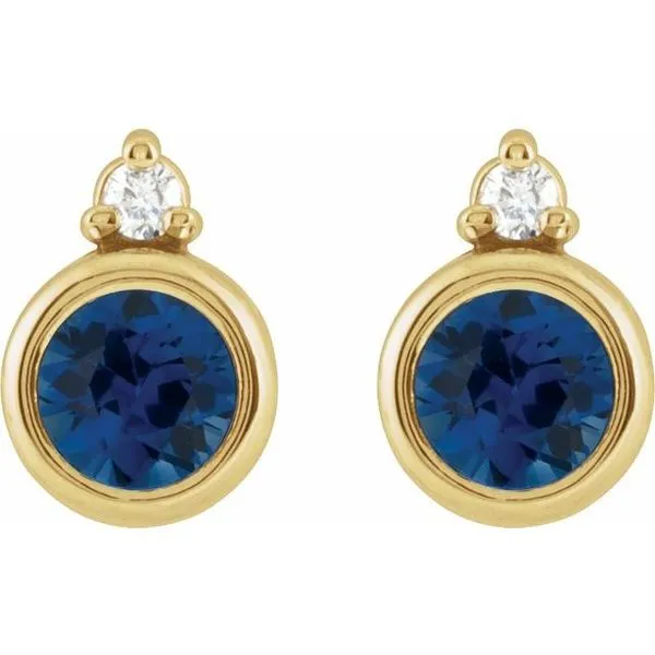 Accented Bezel-Set Earrings Image 2 J. West Jewelers Round Rock, TX