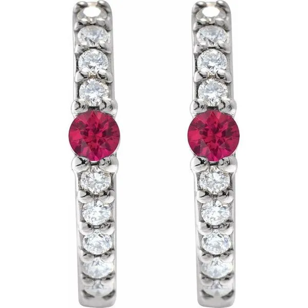 Accented Hoop Earrings Image 2 Colonial Jewelers of Easton Easton, MD