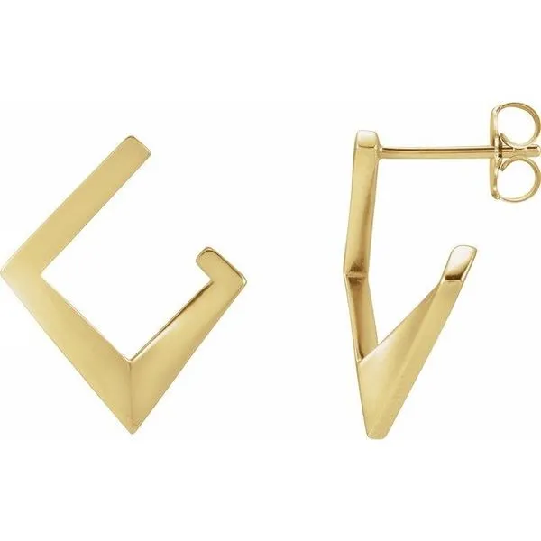 Geometric Front-Back Hoop Earring Valentine's Fine Jewelry Dallas, PA