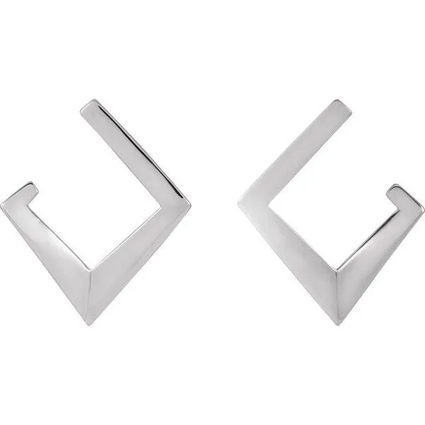 Geometric Front-Back Hoop Earring Image 2 Moseley Diamond Showcase Inc Lexington, SC