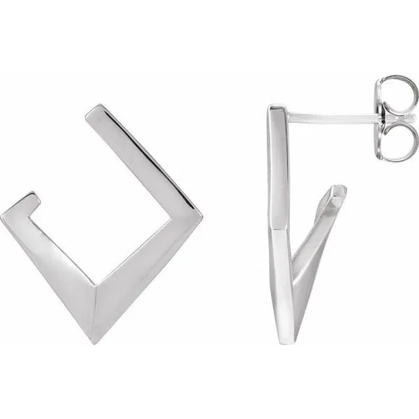 Geometric Front-Back Hoop Earring Austin's Fine Diamonds & Jewelry Lyndhurst, NJ