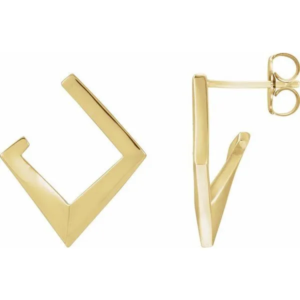 Geometric Front-Back Hoop Earring D'Errico Jewelry Scarsdale, NY