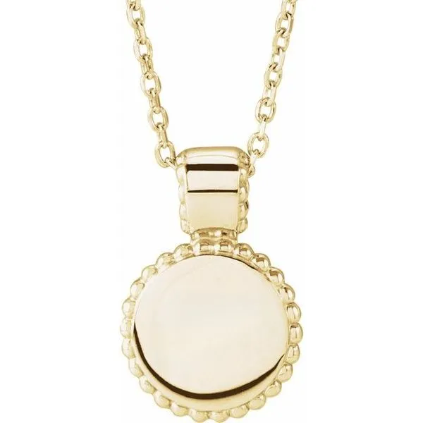 Engravable Beaded Disc Necklace Hopman Jewelers Elkhart, IN