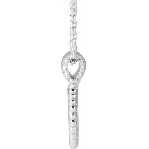 Engravable Beaded Disc Necklace Image 2 L & L jewelers Scarborough, ME