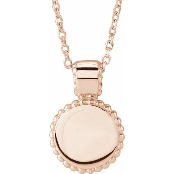 Engravable Beaded Disc Necklace Moseley Diamond Showcase Inc Lexington, SC