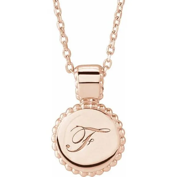 Engravable Beaded Disc Necklace Image 3 Hopman Jewelers Elkhart, IN