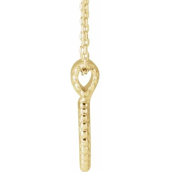 Engravable Beaded Disc Necklace Image 2 Hopman Jewelers Elkhart, IN