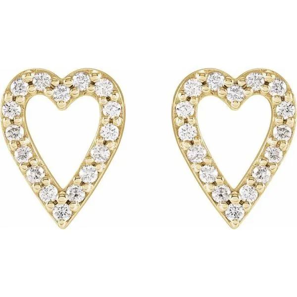 Accented Heart Earrings Image 2 Ellsworth Jewelers Ellsworth, ME
