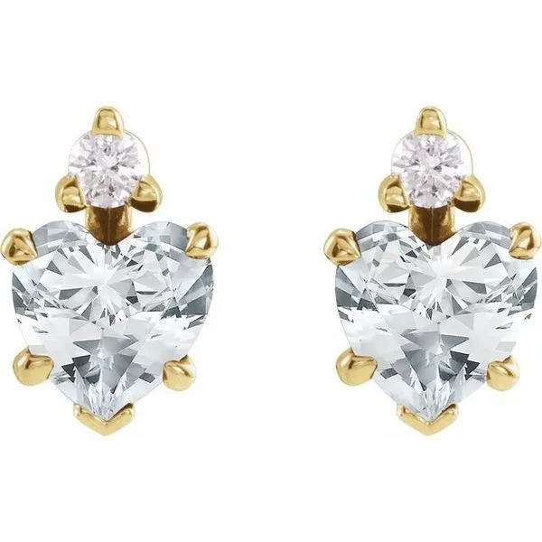 Accented Heart Earrings Image 2 Austin's Fine Diamonds & Jewelry Lyndhurst, NJ
