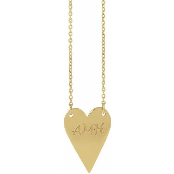 Engravable Heart Necklace Image 3 Milan's Jewelry Inc Sarasota, FL