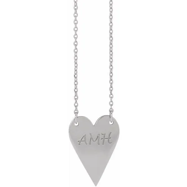 Engravable Heart Necklace Image 3 Milan's Jewelry Inc Sarasota, FL