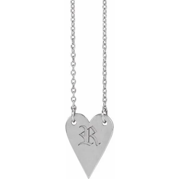 Engravable Heart Necklace Image 3 J. Meredith Jewelers Delafield, WI