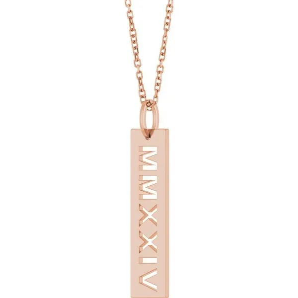 Roman Numeral Year Necklace Image 2 D'Errico Jewelry Scarsdale, NY
