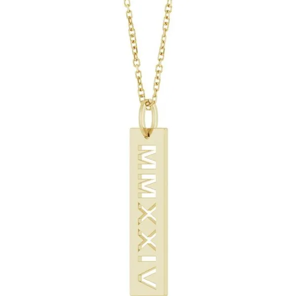 Roman Numeral Year Necklace Image 2 Leslie E. Sandler Fine Jewelry and Gemstones rockville , MD