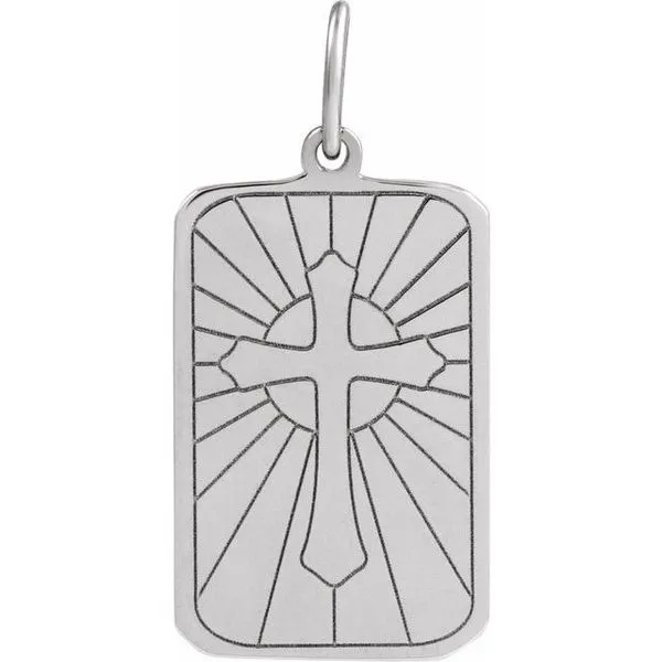 Cross Dog Tag Pendant J. Meredith Jewelers Delafield, WI