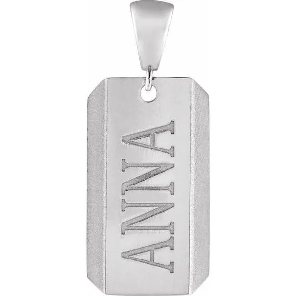Engravable Dog Tag Pendant Image 3 Leslie E. Sandler Fine Jewelry and Gemstones rockville , MD