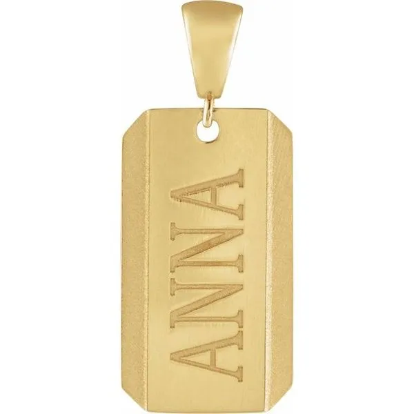 Engravable Dog Tag Pendant Image 3 Hopman Jewelers Elkhart, IN