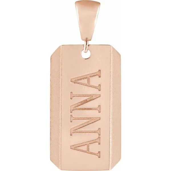 Engravable Dog Tag Pendant Image 3 John E. Koller Jewelry Designs owasso, OK