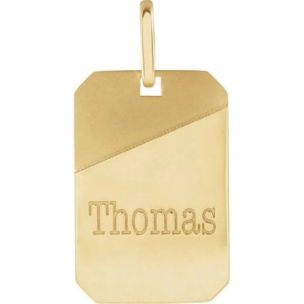 Engravable Dog Tag Pendant Image 3 Rasmussen Jewelers Spanish Fork, UT