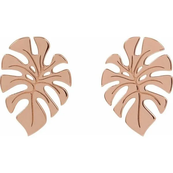 Monstera Leaf Earrings Image 2 Gysbers Jewelry Waupun, WI